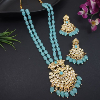 gaju Alloy Gold-plated Blue Jewellery Set(Pack of 1)