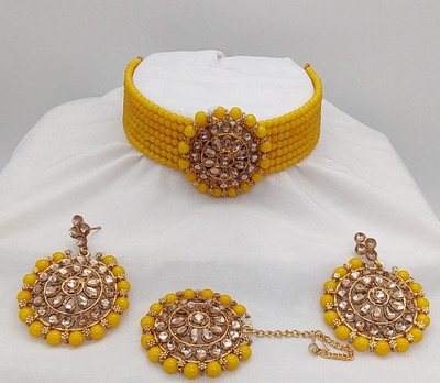 AMHRIK IMITATION Alloy Gold-plated Yellow Jewellery Set(Pack of 1)