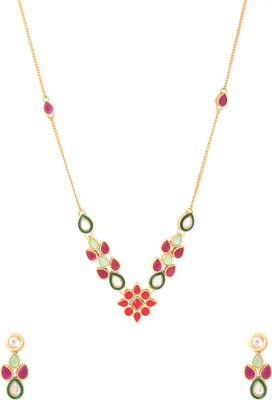 YELLOW CHIMES Alloy Gold-plated Multicolor Jewellery Set(Pack of 1)