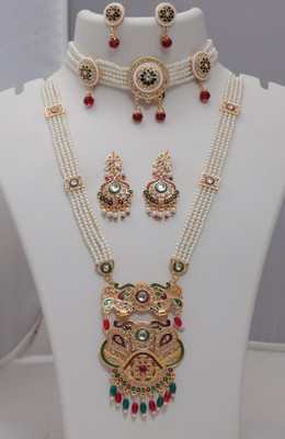 Krishna Creation Alloy Gold-plated Gold Jewellery Set(Pack of 1)
