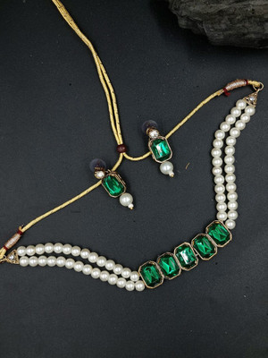 ANOUK Alloy Gold-plated Green Jewellery Set(Pack of 2)