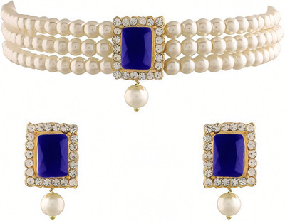 RAUNAK CREATION Alloy Gold-plated Blue Jewellery Set(Pack of 1)
