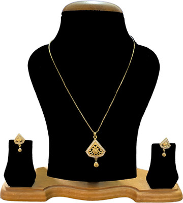 NUHA TRADERS Metal, Alloy Gold-plated Gold Jewellery Set(Pack of 3)