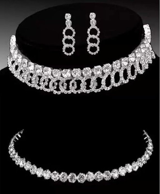 ARScollection Alloy Silver Jewellery Set(Pack of 1)