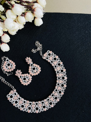 VATSALYA creation Alloy Gold-plated Beige Jewellery Set(Pack of 1)