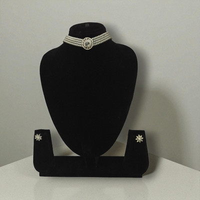 Aprp Brass Sterling Silver White Jewellery Set(Pack of 1)