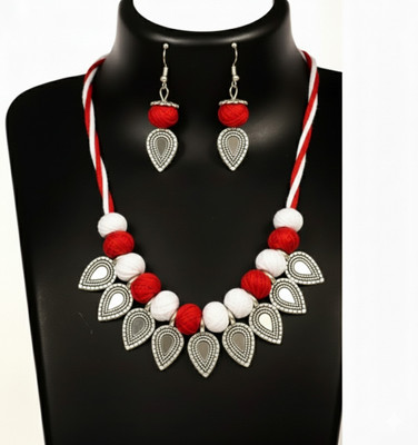A S enterprize Oxidised Silver White Jewellery Set(Pack of 1)