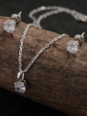 CLARA Sterling Silver Rhodium Silver Jewellery Set(Pack of 1)