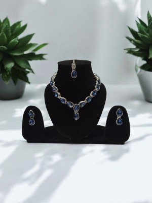 ALVI ENTERPRISES Alloy Brass Blue Jewellery Set(Pack of 1)