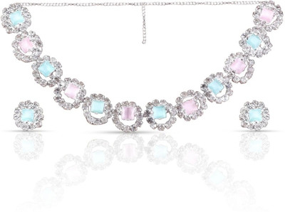 SSDNTRADING Alloy Silver Multicolor Jewellery Set(Pack of 1)