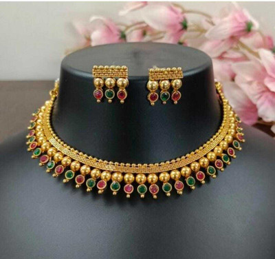 AARIYA Copper Gold-plated Multicolor Jewellery Set(Pack of 1)