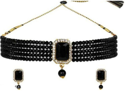 BJ JEWEL Alloy Gold-plated Black Jewellery Set(Pack of 1)