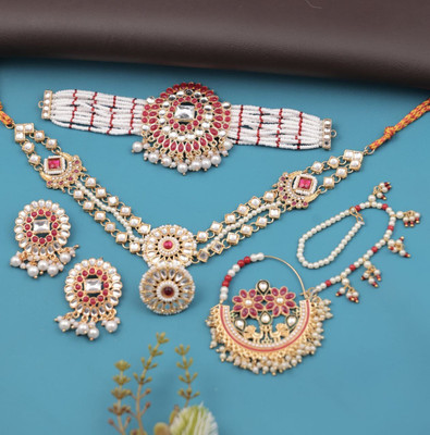 VISITART JEWELLERY Alloy Gold-plated Multicolor Jewellery Set(Pack of 5)