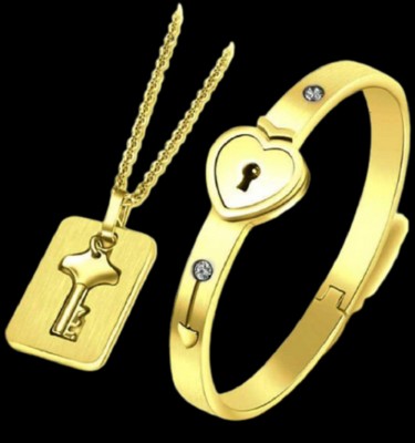 ringzinnie Stainless Steel Gold-plated Gold Jewellery Set(Pack of 1)