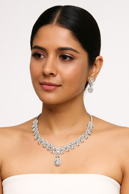 Gujarat Grace Collection Sterling Silver White Jewellery Set(Pack of 1)