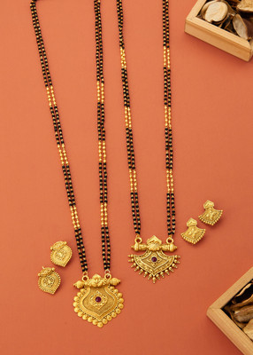 EthnicEmbrace Alloy Gold-plated Gold Jewellery Set(Pack of 6)