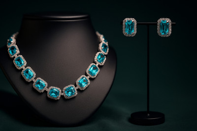 MANDALI FASHION Alloy Blue Jewellery Set(Pack of 1)