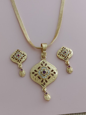 Bhagavati creation Brass Gold-plated Gold Jewellery Set(Pack of 1)