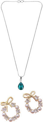 Gauri Fashions Stone Blue, Gold Jewellery Set(Pack of 1)