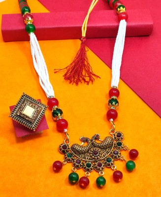 Divyanshi Collection Brass Gold-plated Gold Jewellery Set(Pack of 2)