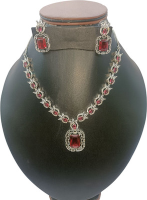 JAVERIA JEWELLRY CREATION Metal Maroon, White Jewellery Set(Pack of 1)