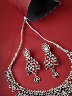 Sukkhi Alloy Rhodium Silver Jewellery Set(Pack of 3)