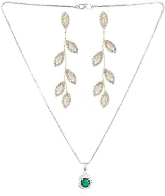 SRK Fashions Alloy Green, Silver Jewellery Set(Pack of 1)