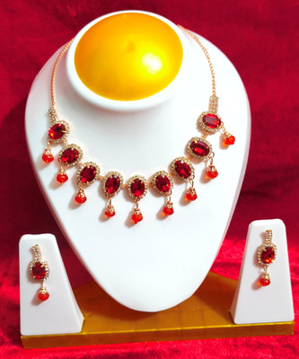nts Brass, Alloy Brass Red Jewellery Set(Pack of 1)