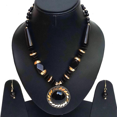 AnEk Good Alloy Gold-plated Black, Gold Jewellery Set(Pack of 1)