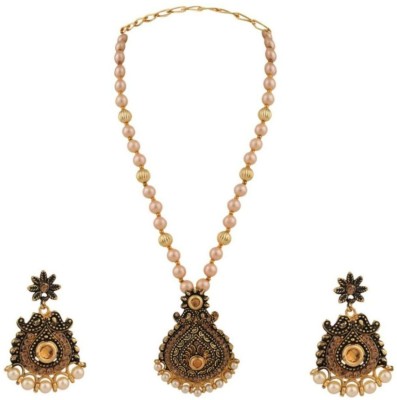 Styylo Jewels Brass Gold-plated Black Jewellery Set(Pack of 1)