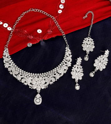 AK JEWEL STORES Alloy Rhodium White Jewellery Set(Pack of 4)