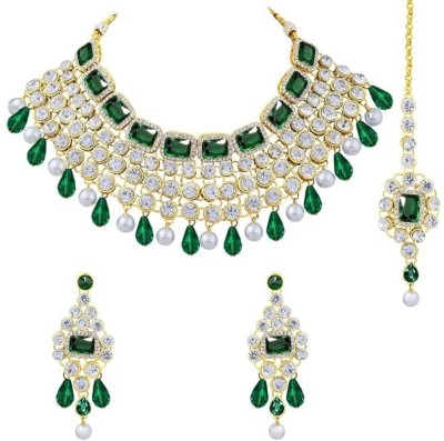 CATALYST Alloy Brass White, Green, Gold Jewellery Set(Pack of 1)