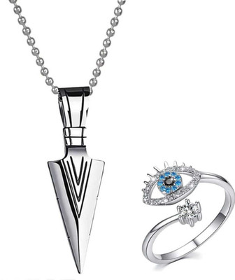 Vedansh Stainless Steel Sterling Silver Silver Jewellery Set(Pack of 2)