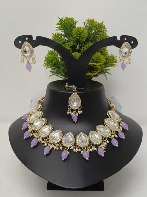 Dhirajart Alloy Purple Jewellery Set(Pack of 1)
