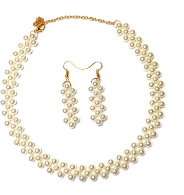 PRAGATI Alloy White Jewellery Set(Pack of 1)