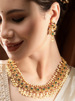 RUBANS Brass Gold-plated Gold Jewellery Set(Pack of 3)