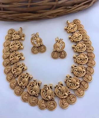 YIMBLI Brass Gold-plated Gold Jewellery Set(Pack of 1)