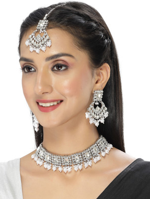 Sukkhi Alloy Rhodium Silver Jewellery Set(Pack of 1)