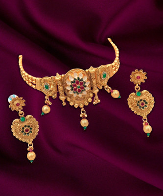 SHIVAY FASHION HUB Alloy Gold Jewellery Set(Pack of 1)
