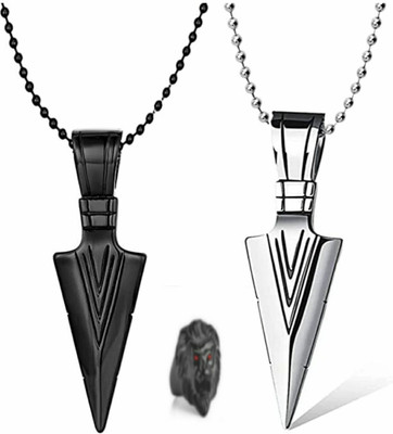 Vipunj Alloy, Stainless Steel Titanium, Sterling Silver, Silver Silver, Black Jewellery Set(Pack of 3)