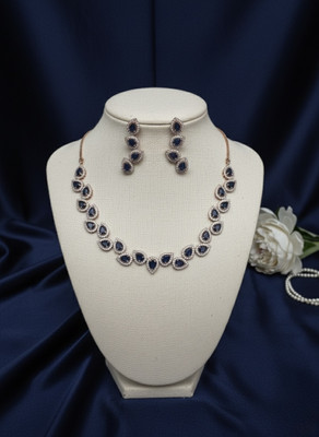 glmvla Metal Blue Jewellery Set(Pack of 3)