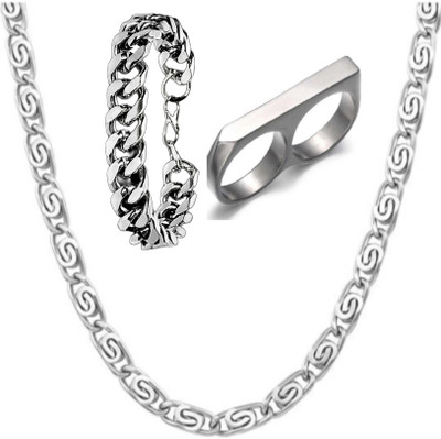 Vipunj Brass Silver Silver Jewellery Set(Pack of 3)