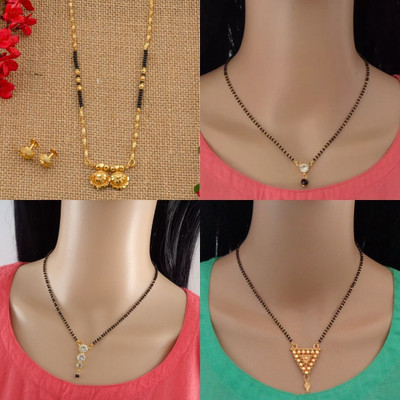 RAMDEV ART FASHION JEWELLERY Alloy Gold-plated Gold Jewellery Set(Pack of 4)