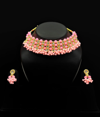 gnm Alloy Pink, Gold Jewellery Set(Pack of 1)