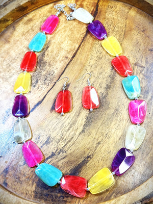 JN Handicraft Resin Multicolor Jewellery Set(Pack of 3)