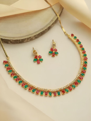 V.V. Sons Alloy Gold-plated Multicolor Jewellery Set(Pack of 3)