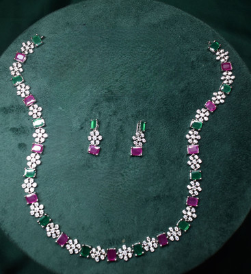 gvg Alloy Rhodium Multicolor Jewellery Set(Pack of 2)