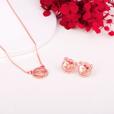 GIVA Sterling Silver Rhodium Rose Gold Jewellery Set(Pack of 1)