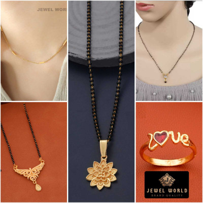 Jewel WORLD Brass, Alloy Gold-plated Gold, Multicolor Jewellery Set(Pack of 5)