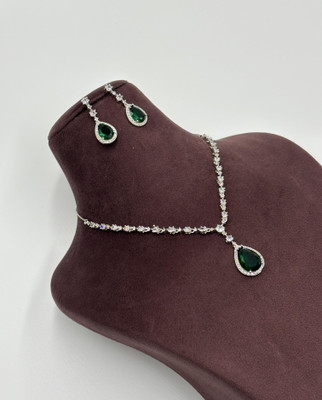 SHYAM Alloy Silver Green Jewellery Set(Pack of 1)